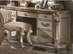 Vendome Vanity Desk In Gold Patina & Bone - Acme Furniture 23007