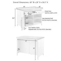 Silvia Stainless Steel Top Kitchen Island White/Stainless Steel - Crosley KF30080SS-WH -Home Haven Deals kf30080ss wh x1