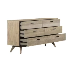 Baly Acacia Mid-Century 6 Drawer Dresser - Armen Living LCLFDRGR -Home Haven Deals lclfdrgr 2