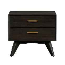 Baly Acacia Mid-Century 2 Drawer Night Stand - Armen Living LCLFLABR -Home Haven Deals lclflabr 1