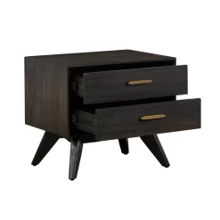 Baly Acacia Mid-Century 2 Drawer Night Stand - Armen Living LCLFLABR -Home Haven Deals lclflabr 3