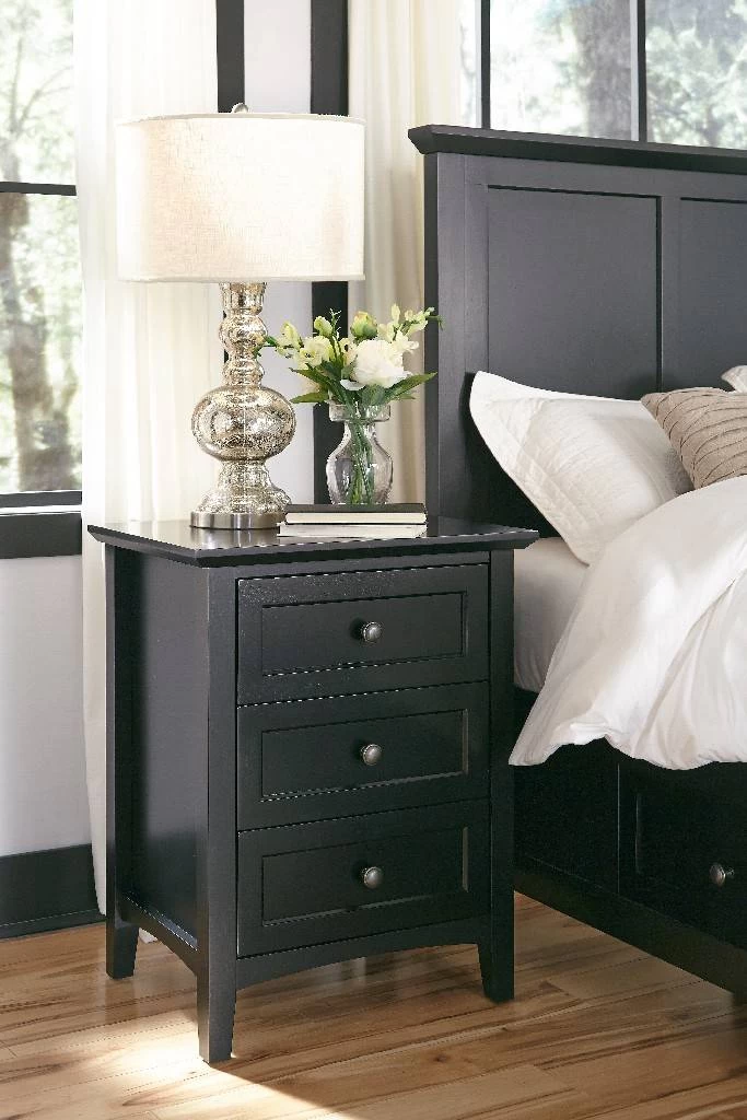 Paragon Three Drawer Nightstand In Black - Modus 4N0281 1 Paragon Three Drawer Nightstand In Black - Modus 4N0281
