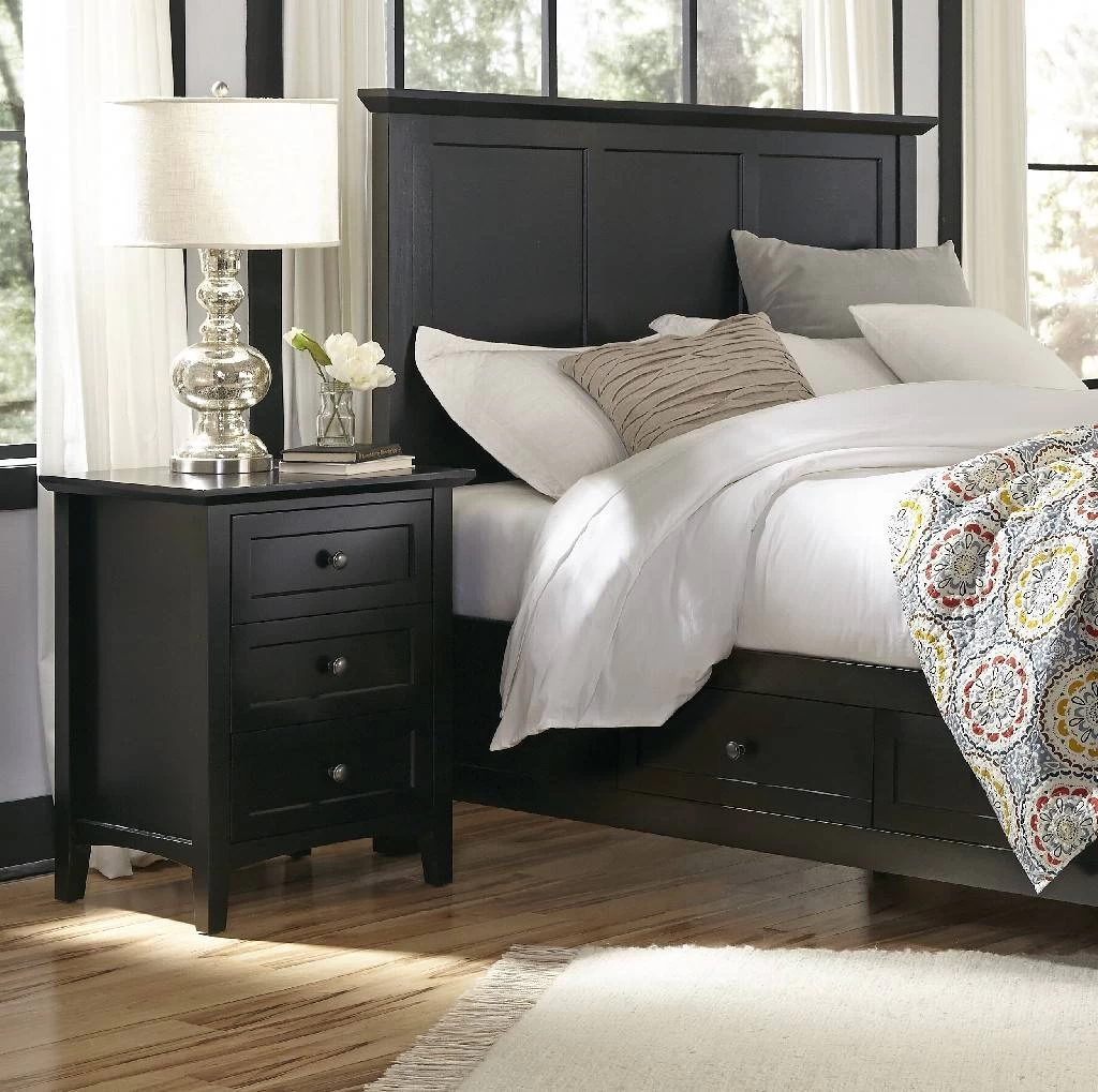 Paragon Three Drawer Nightstand In Black - Modus 4N0281 2 Paragon Three Drawer Nightstand In Black - Modus 4N0281 - Image 2