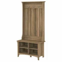Bush Furniture Salinas Hall Tree With Shoe Storage Bench In Reclaimed Pine - Bush Furniture SAS532RCP-03