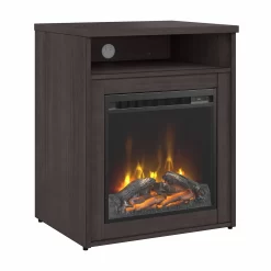 Bush Business Furniture Studio C 24W Electric Fireplace With Shelf In Storm Gray - Bush Business Furniture SCS124SGFRK