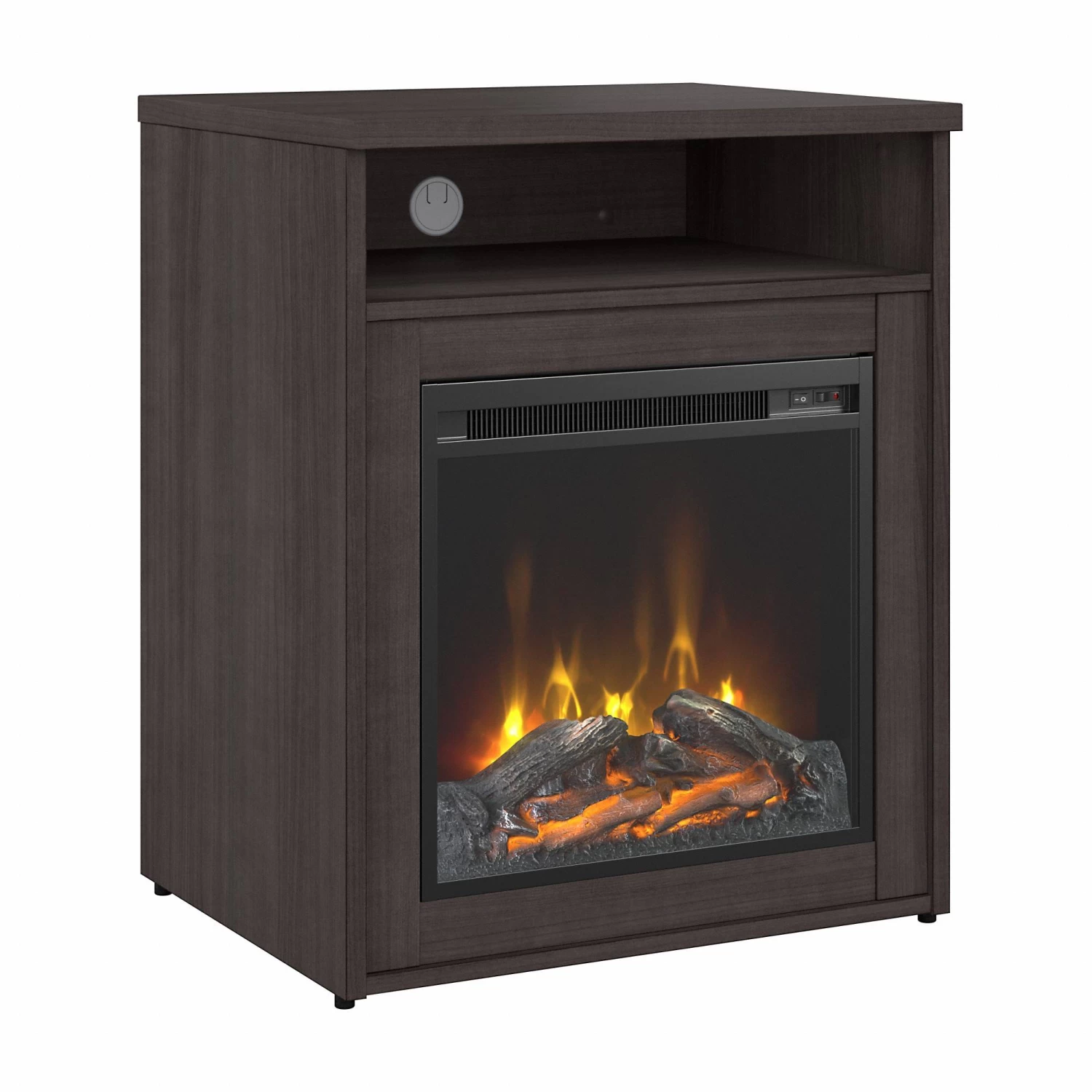 Bush Business Furniture Studio C 24W Electric Fireplace With Shelf In Storm Gray - Bush Business Furniture SCS124SGFRK 1 Bush Business Furniture Studio C 24W Electric Fireplace With Shelf In Storm Gray - Bush Business Furniture SCS124SGFRK