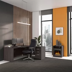 Bush Business Furniture Studio C 24W Electric Fireplace With Shelf In Storm Gray - Bush Business Furniture SCS124SGFRK 10 Bush Business Furniture Studio C 24W Electric Fireplace With Shelf In Storm Gray - Bush Business Furniture SCS124SGFRK -Home Haven Deals scs124sgfr 04