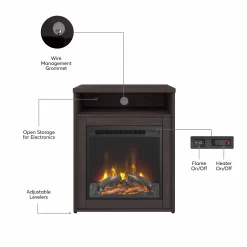Bush Business Furniture Studio C 24W Electric Fireplace With Shelf In Storm Gray - Bush Business Furniture SCS124SGFRK 11 Bush Business Furniture Studio C 24W Electric Fireplace With Shelf In Storm Gray - Bush Business Furniture SCS124SGFRK -Home Haven Deals scs124sgfr 11
