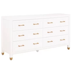 Traditions Stella 6-Drawer Double Dresser - Essentials For Living 6136.WHT/BBRS -Home Haven Deals stelladresser mattewhite 1 03