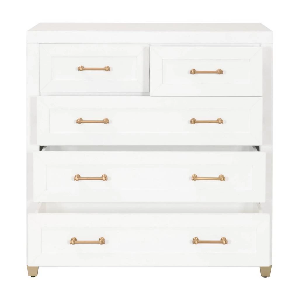 Traditions Stella 5-Drawer High Chest - Essentials For Living 6135.WHT/BBRS 2 Traditions Stella 5-Drawer High Chest - Essentials For Living 6135.WHT/BBRS - Image 2