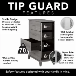 Bush Furniture Somerset Chest Of Drawers In Platinum Gray - Bush Business Furniture STS132PG -Home Haven Deals sts132pg 03