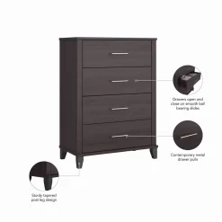 Bush Furniture Somerset Chest Of Drawers In Storm Gray - Bush Business Furniture STS132SG -Home Haven Deals sts132sg 04