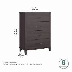 Bush Furniture Somerset Chest Of Drawers In Storm Gray - Bush Business Furniture STS132SG -Home Haven Deals sts132sg 06