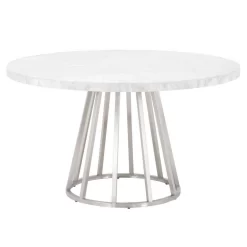 Traditions Turino Round Dining Table Base - Essentials For Living 6060.BSTL -Home Haven Deals turinocarrera54rounddiningtablebase brushedstainlesssteel 1 04