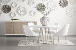 Traditions Turino Round Dining Table Base - Essentials For Living 6060.BSTL -Home Haven Deals turinocarrera54rounddiningtablebase brushedstainlesssteel 3 03