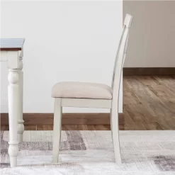 Lafayette White Wood Wood Upholstered Dining Chair (Set Of 2) - Vifah V839 10 Lafayette White Wood Wood Upholstered Dining Chair (Set Of 2) - Vifah V839 -Home Haven Deals v839 2