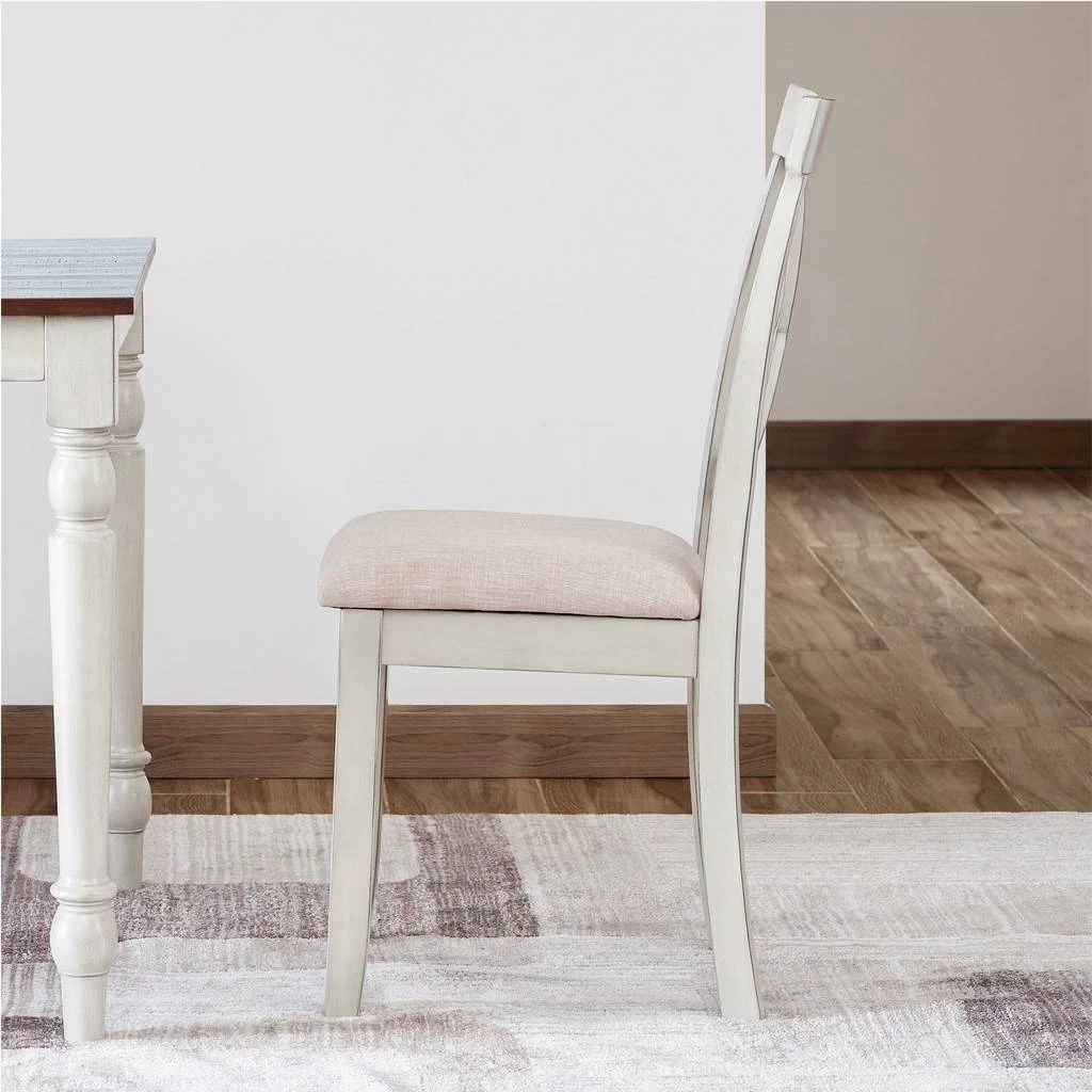 Lafayette White Wood Wood Upholstered Dining Chair (Set Of 2) - Vifah V839 4 Lafayette White Wood Wood Upholstered Dining Chair (Set Of 2) - Vifah V839 - Image 4