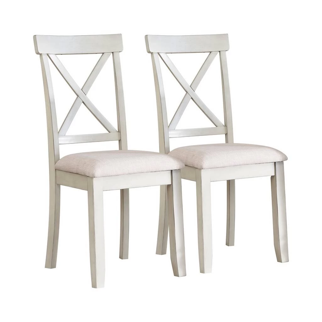 Lafayette White Wood Wood Upholstered Dining Chair (Set Of 2) - Vifah V839 2 Lafayette White Wood Wood Upholstered Dining Chair (Set Of 2) - Vifah V839 - Image 2