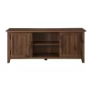 58" Modern Farmhouse TV Stand In Dark Walnut - Walker Edison W58CS2DDW