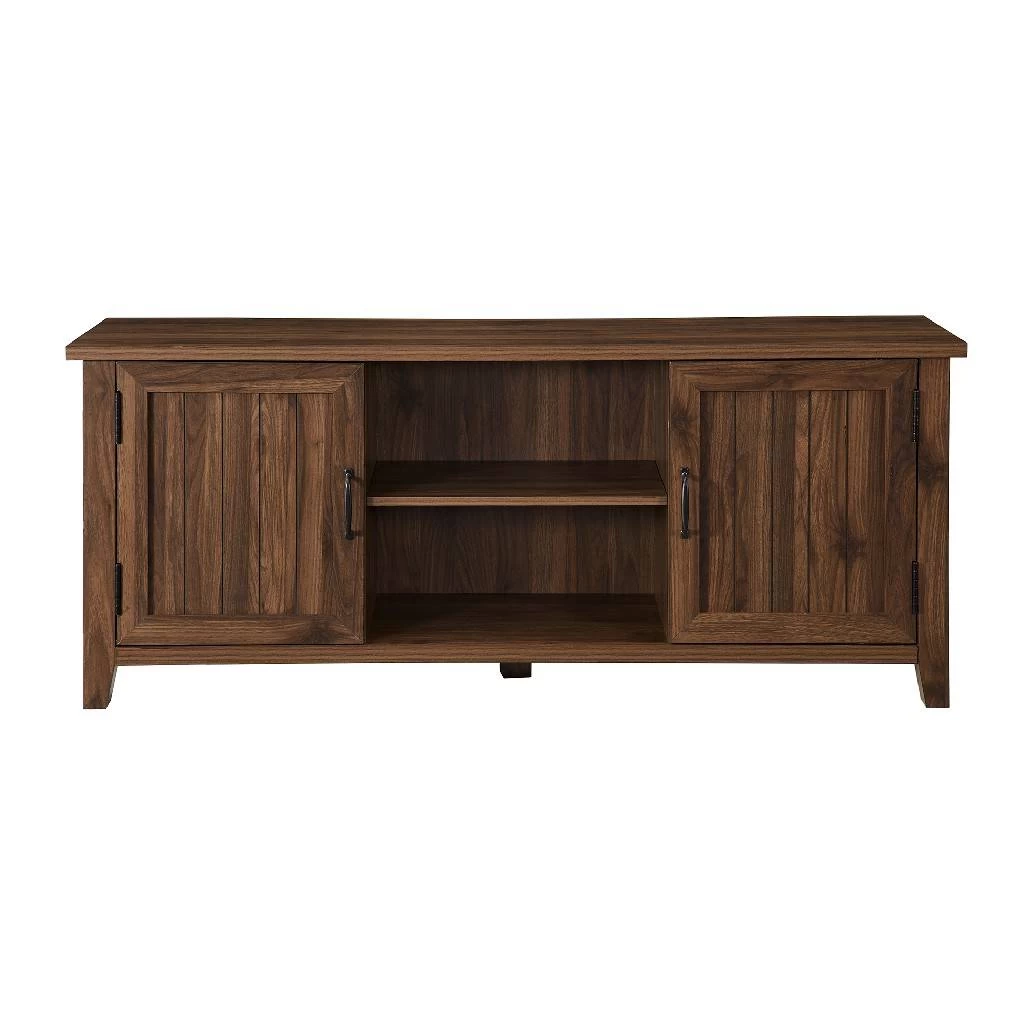58" Modern Farmhouse TV Stand In Dark Walnut - Walker Edison W58CS2DDW