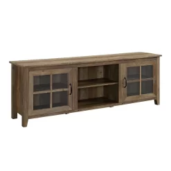 70" Farmhouse Wood TV Stand In Rustic Oak - Walker Edison W70CSGDRO -Home Haven Deals w70csgdro 2