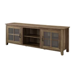 70" Farmhouse Wood TV Stand In Rustic Oak - Walker Edison W70CSGDRO -Home Haven Deals w70csgdro 3