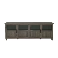 70" TV Console W/Glass & Wood Panel Doors In Slate Grey - Walker Edison W70GD4DSG -Home Haven Deals w70gd4dsg 3