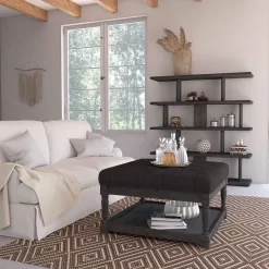 Athena Square Coffee Table In Black - Shatana Home Z-ATHENA-SQ CT BLACK -Home Haven Deals z athena sq ct black ls1