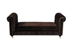 Gold Claire Bench Chocolate Velvet - Shatana Home Z-GCLAIRE-BENCH CHOC -Home Haven Deals z gclaire bench choc 3