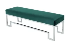 Laurence Bench In High Polish Steel And Green Velvet - Shatana Home Z-LAURENCE-BENCH GRN 5 Laurence Bench In High Polish Steel And Green Velvet - Shatana Home Z-LAURENCE-BENCH GRN -Home Haven Deals z laurence bench grn 3