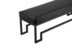 Laurence Bench In Matte Black And Faux Black Gator - Shatana Home Z-LAURENCE-BENCH BLK BLK GAT -Home Haven Deals z laurence bench blk blk gator 4